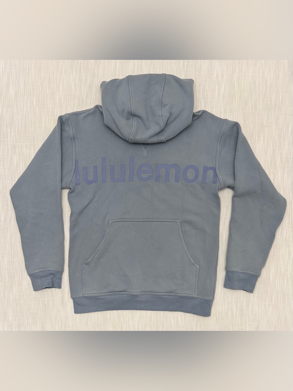 Lululemon Womens All Yours Graphic Hooded Sweatshirt pullover Chambray Blue Sz 4